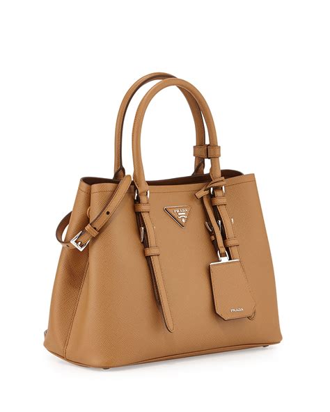 prada leather brown bag|Prada galleria saffiano bag.